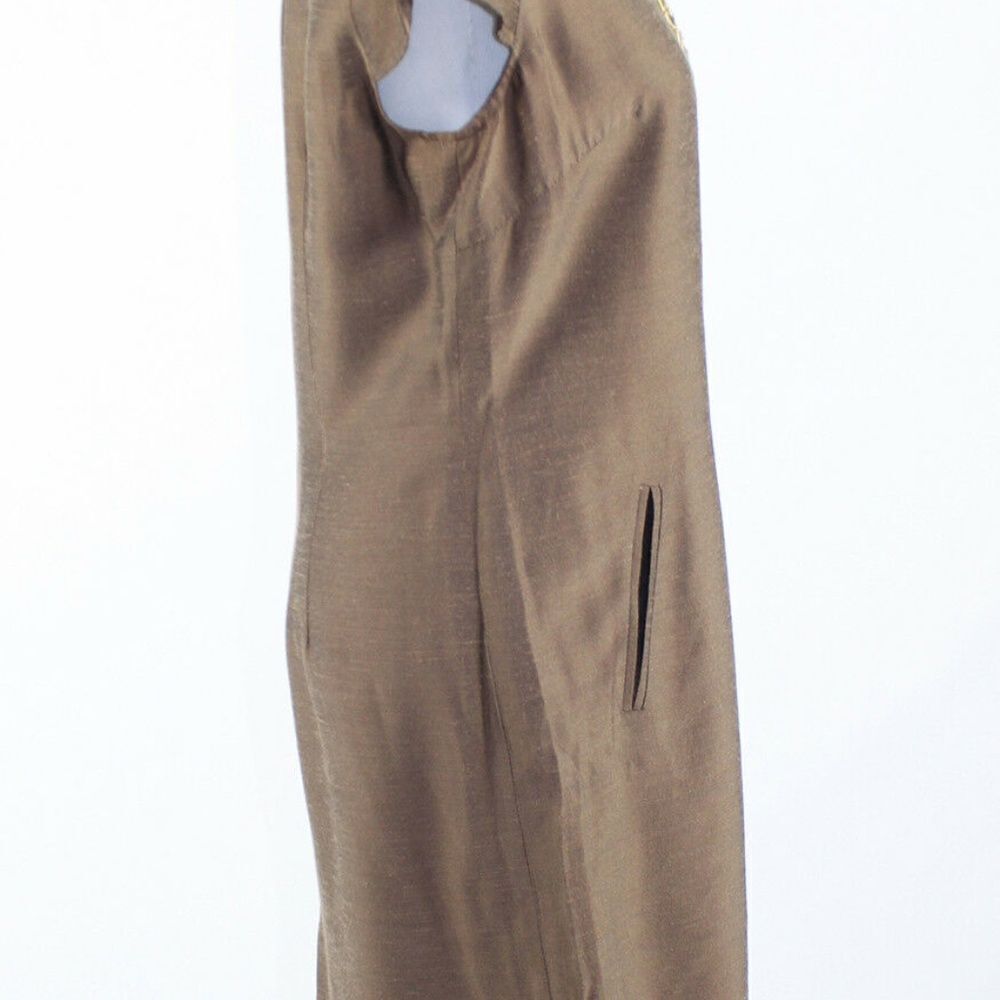 Light brown SHERRIE BLOOM cap sleeve shift dress10 - Picture 5 of 8